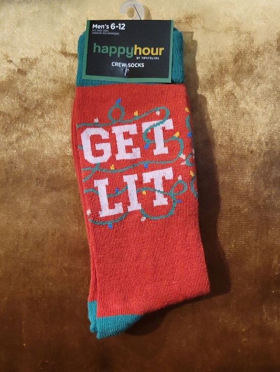 Tipsy Elves Other - Tipsy Elves Red Crew Socks "GET LIT"